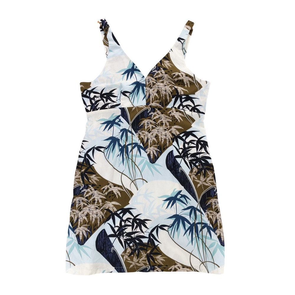 vtg Shannon Marie Mini Dress Hawaii XXL Multicolor Bamboo Tropical‎ Print Cotton